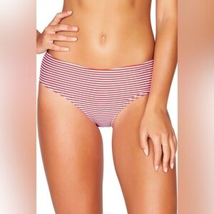 Nordstrom Red and White Striped Bikini Bottoms
